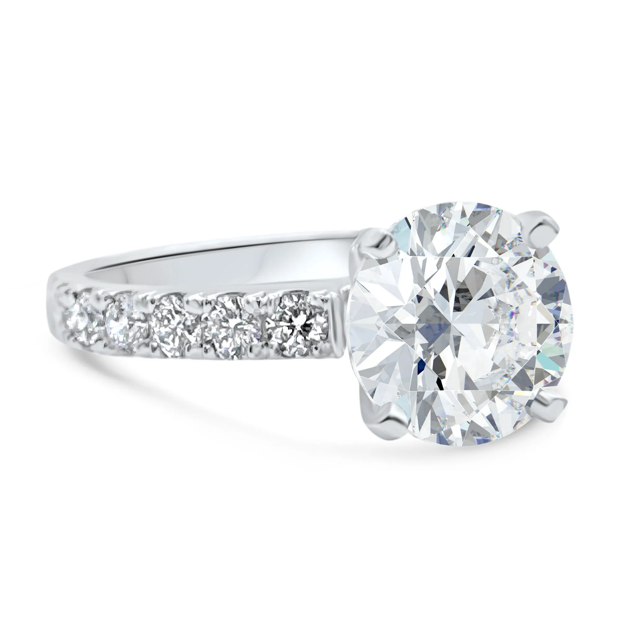 3 Carat Round Diamond Wedding Set | Accented Bridal Set | 14k White, Rose, or Yellow Gold | 4.7 Carat Total Weight
