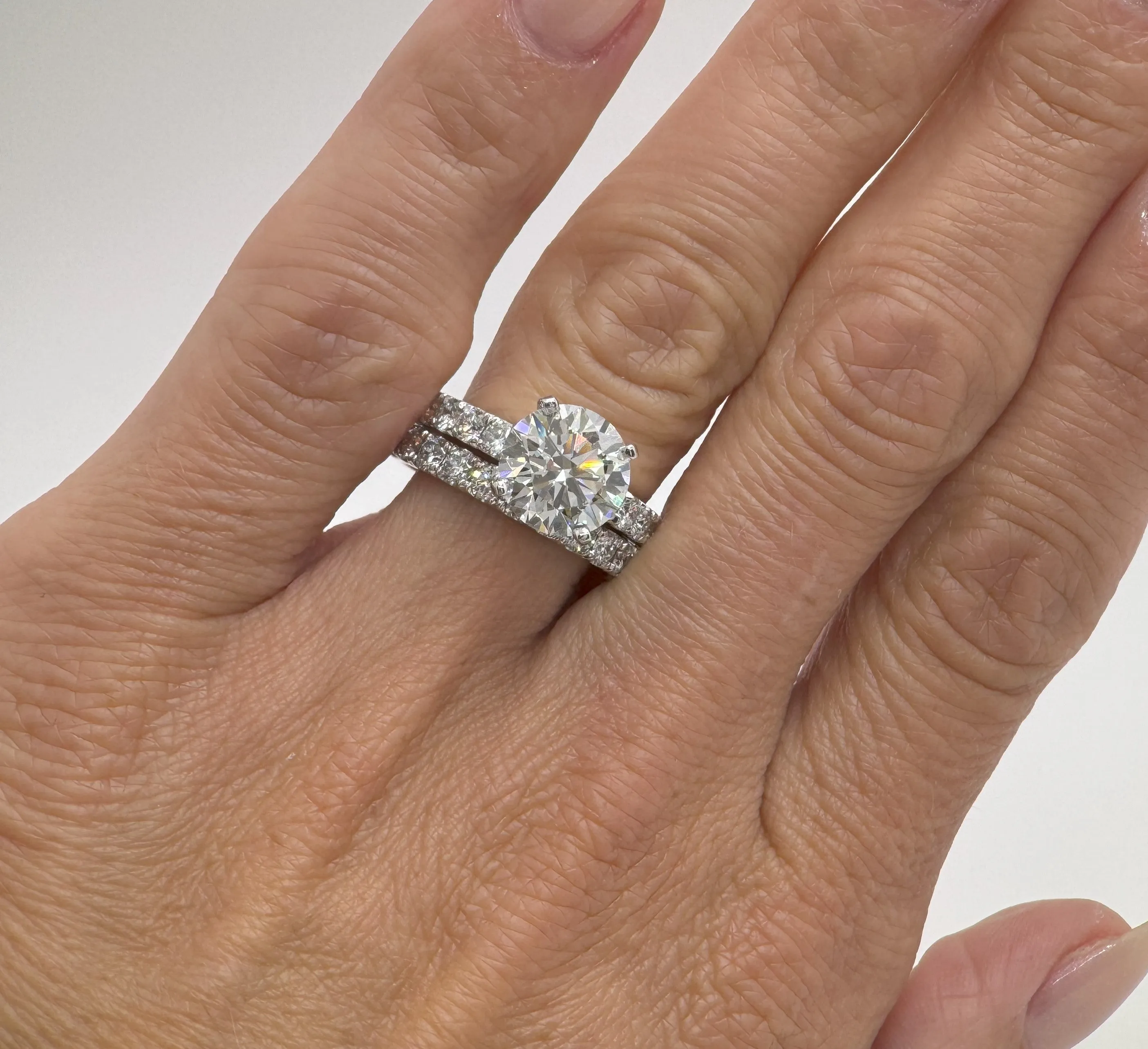 3 Carat Round Diamond Wedding Set | Accented Bridal Set | 14k White, Rose, or Yellow Gold | 4.7 Carat Total Weight
