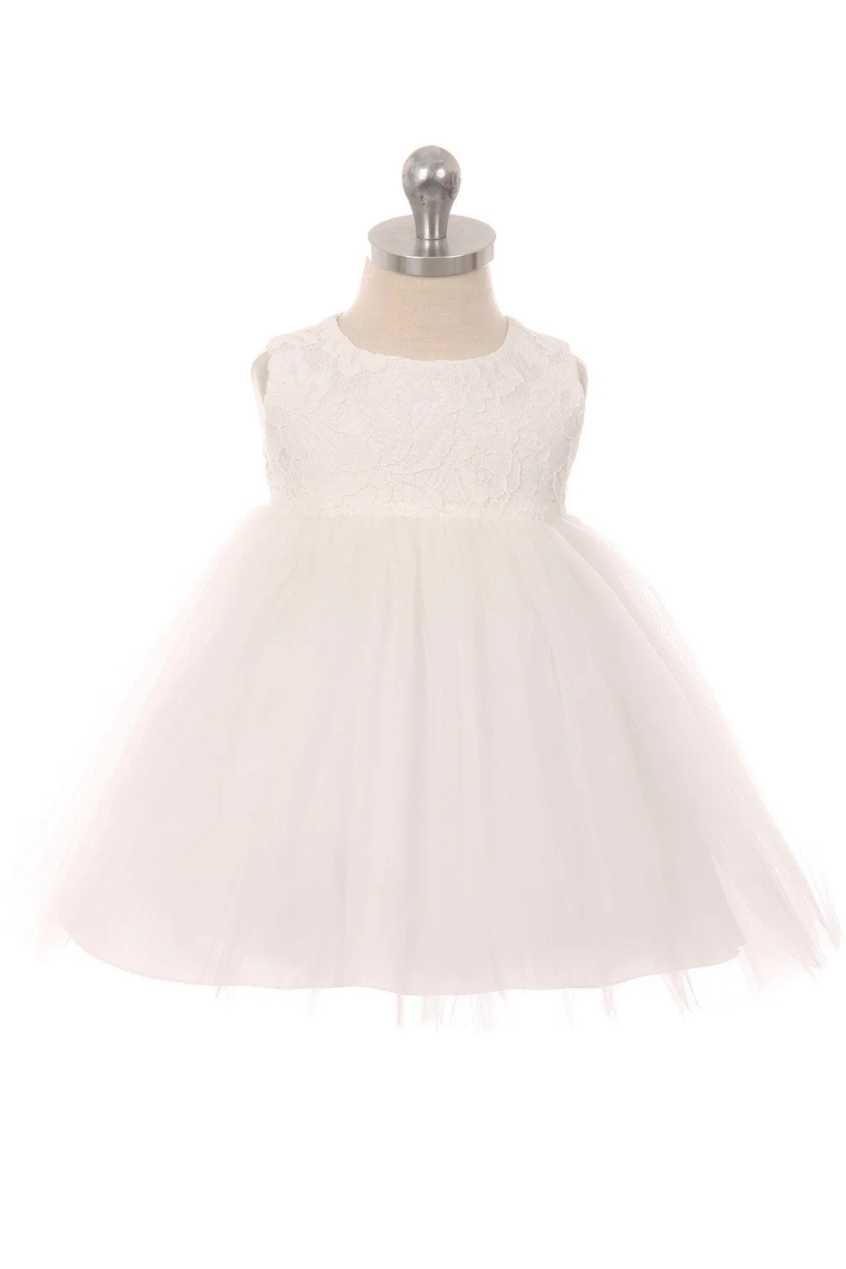 414B Lace Illusion Baby Dress