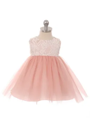 414B Lace Illusion Baby Dress