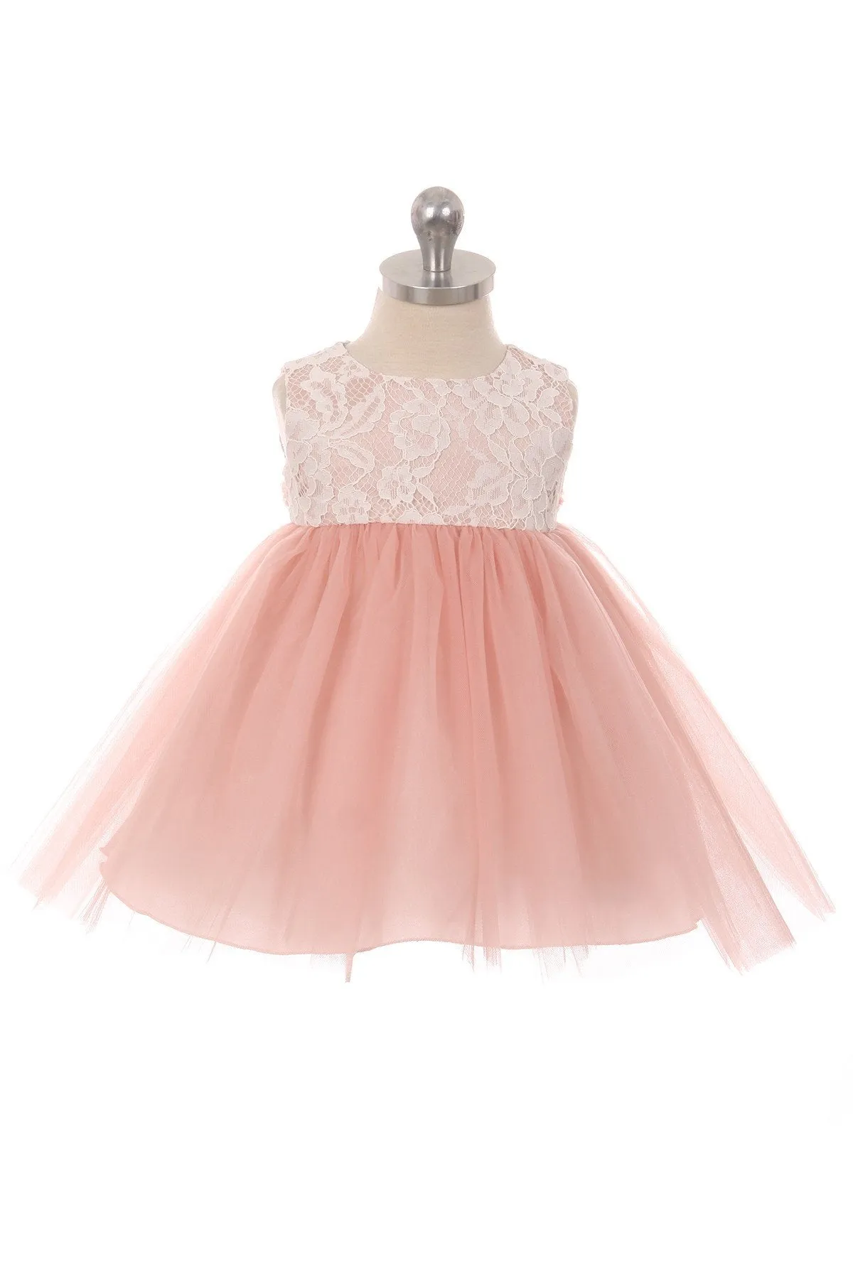 414B Lace Illusion Baby Dress