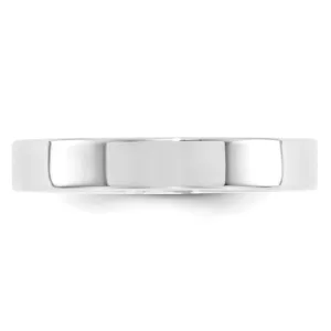 4MM White Gold Flat Wedding Band