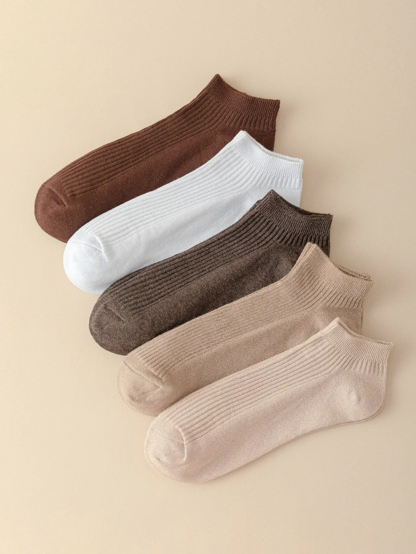 5pairs Solid Ankle Socks - Multicolor