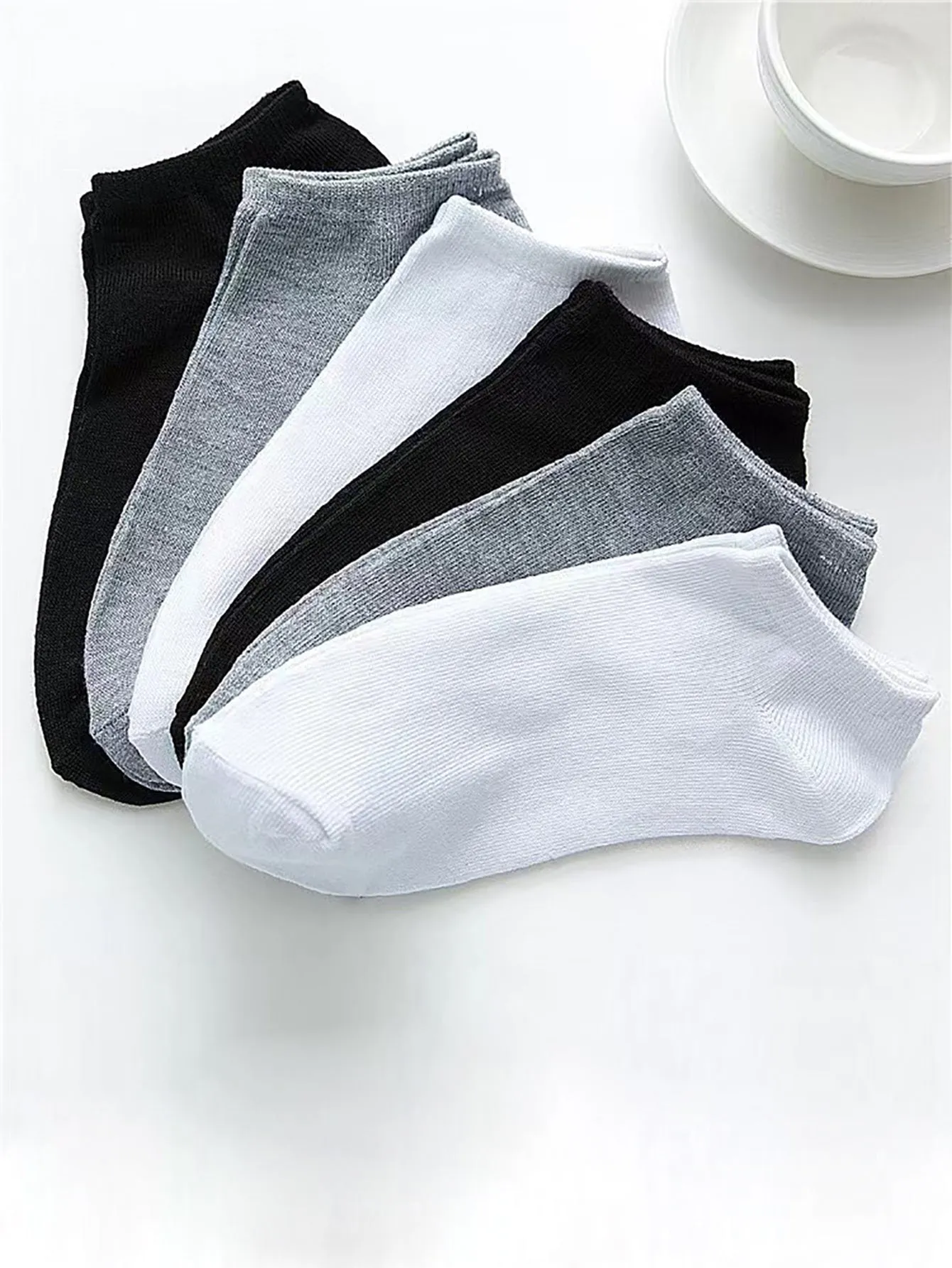 6pairs Solid Ankle Socks - Multicolor
