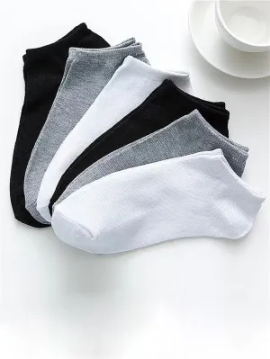 6pairs Solid Ankle Socks - Multicolor