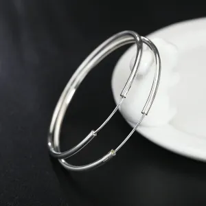 925 Sterling Silver Endless Hoop Earrings 50MM or 60MM, Bridal Fine Jewelry Hollow Tube Hoop Earrings