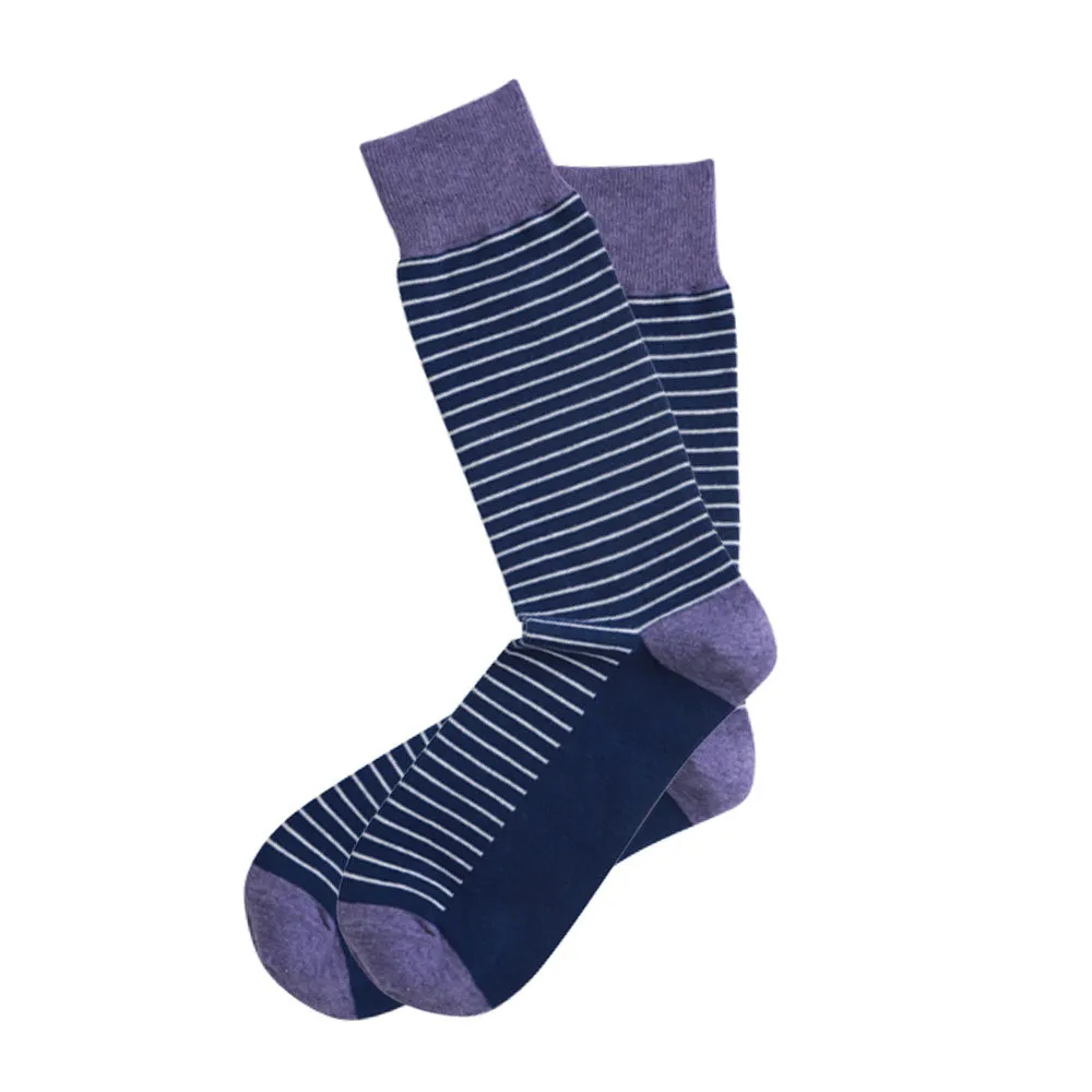 AAS Cotton Welt Colorful Thin Stripe Dress Socks