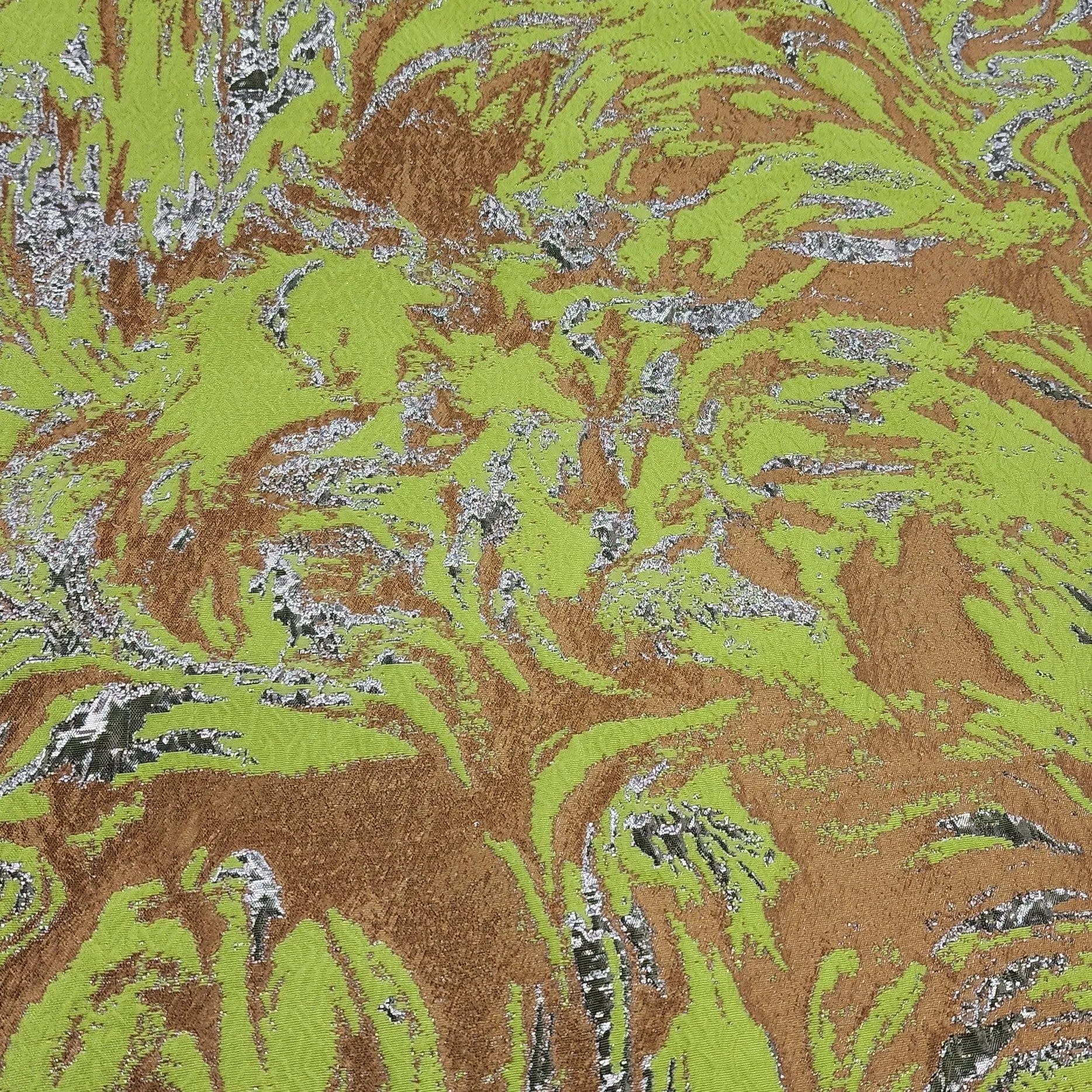 Abstract Lurex Brocade Fabric Yellow 150 cm