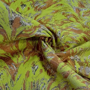Abstract Lurex Brocade Fabric Yellow 150 cm