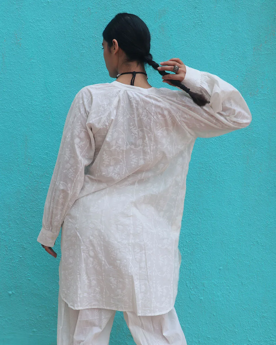 Adaag Cotton Kurta - Safed