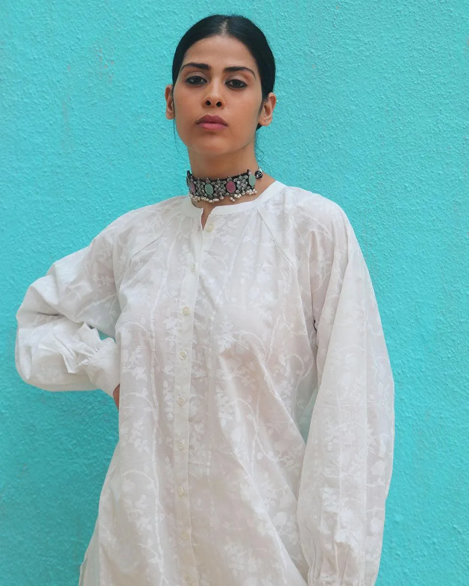 Adaag Cotton Kurta - Safed