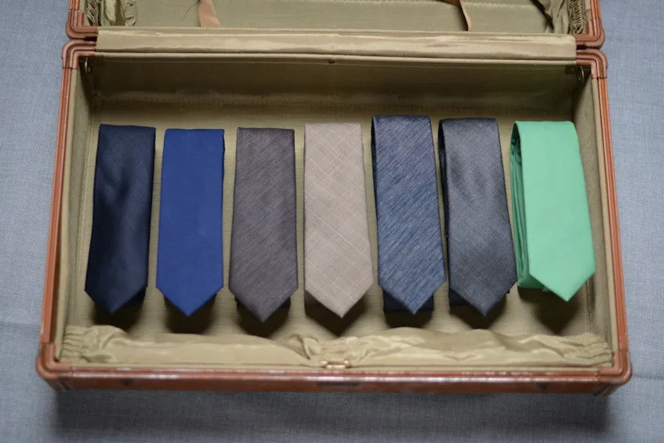 Agency Navy Sharkskin Tie