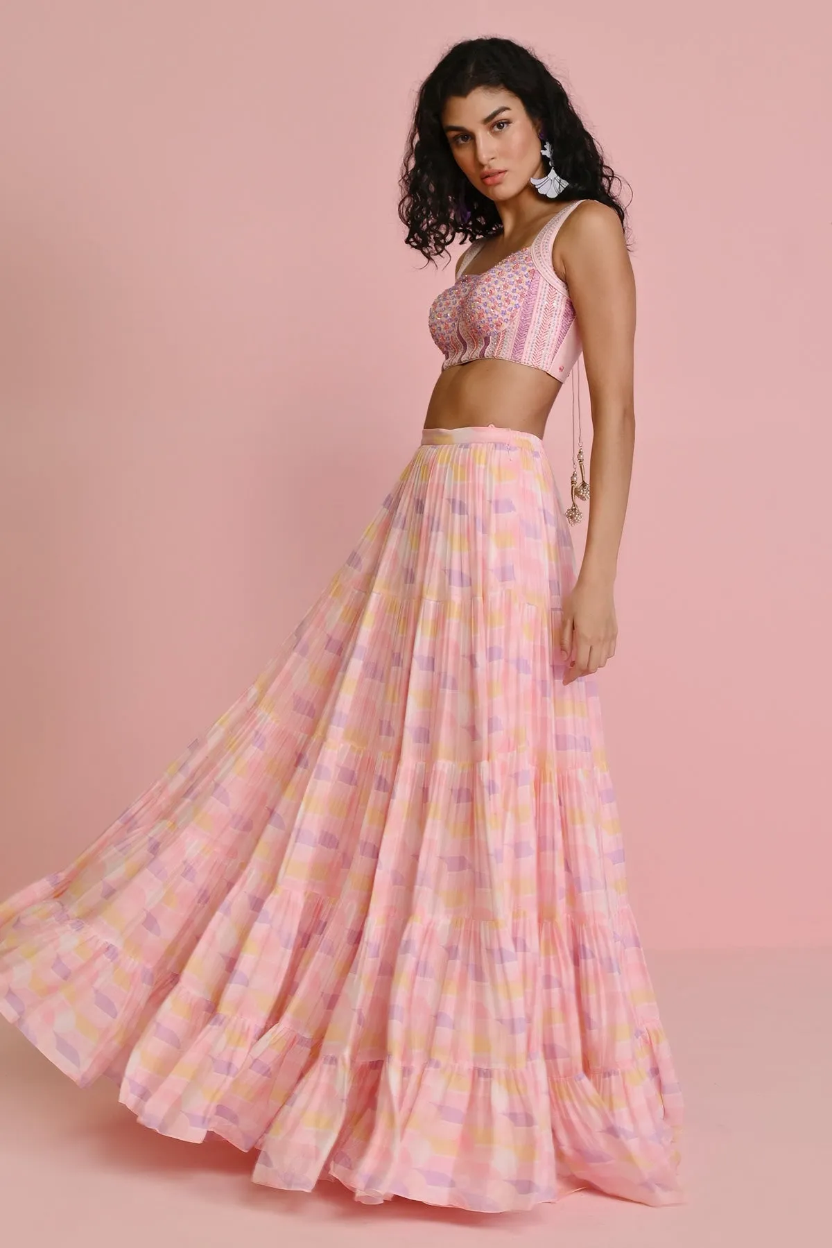 ALAINA GEORGETTE FRILL SET