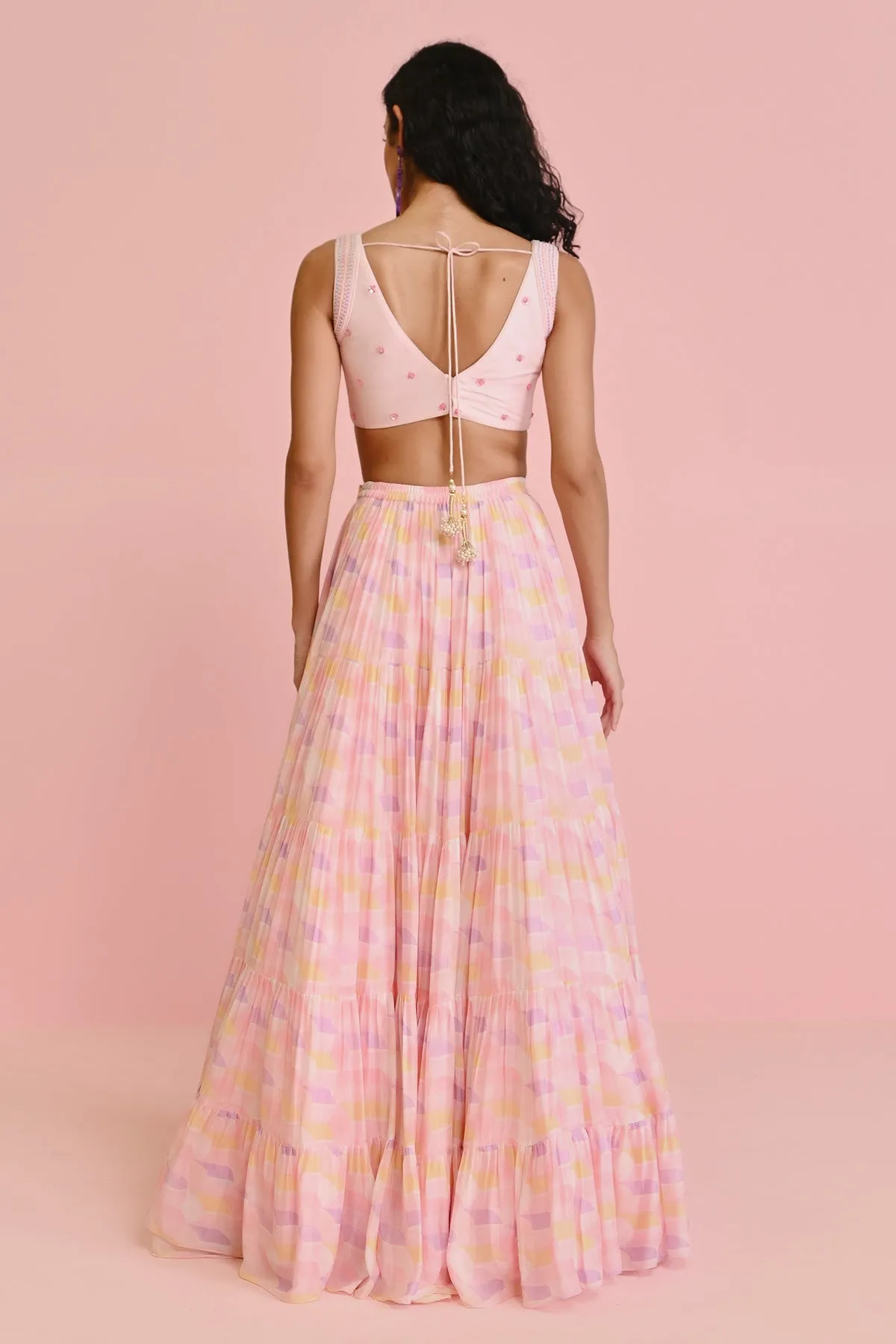 ALAINA GEORGETTE FRILL SET
