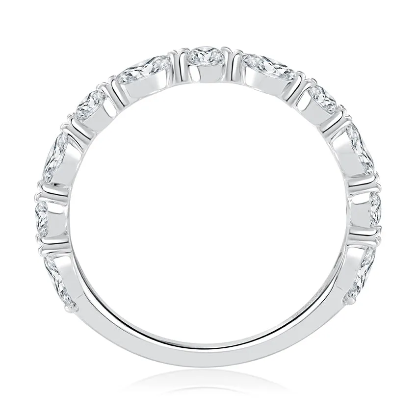 Alternating Round and Marquise Diamond Stackable Ring