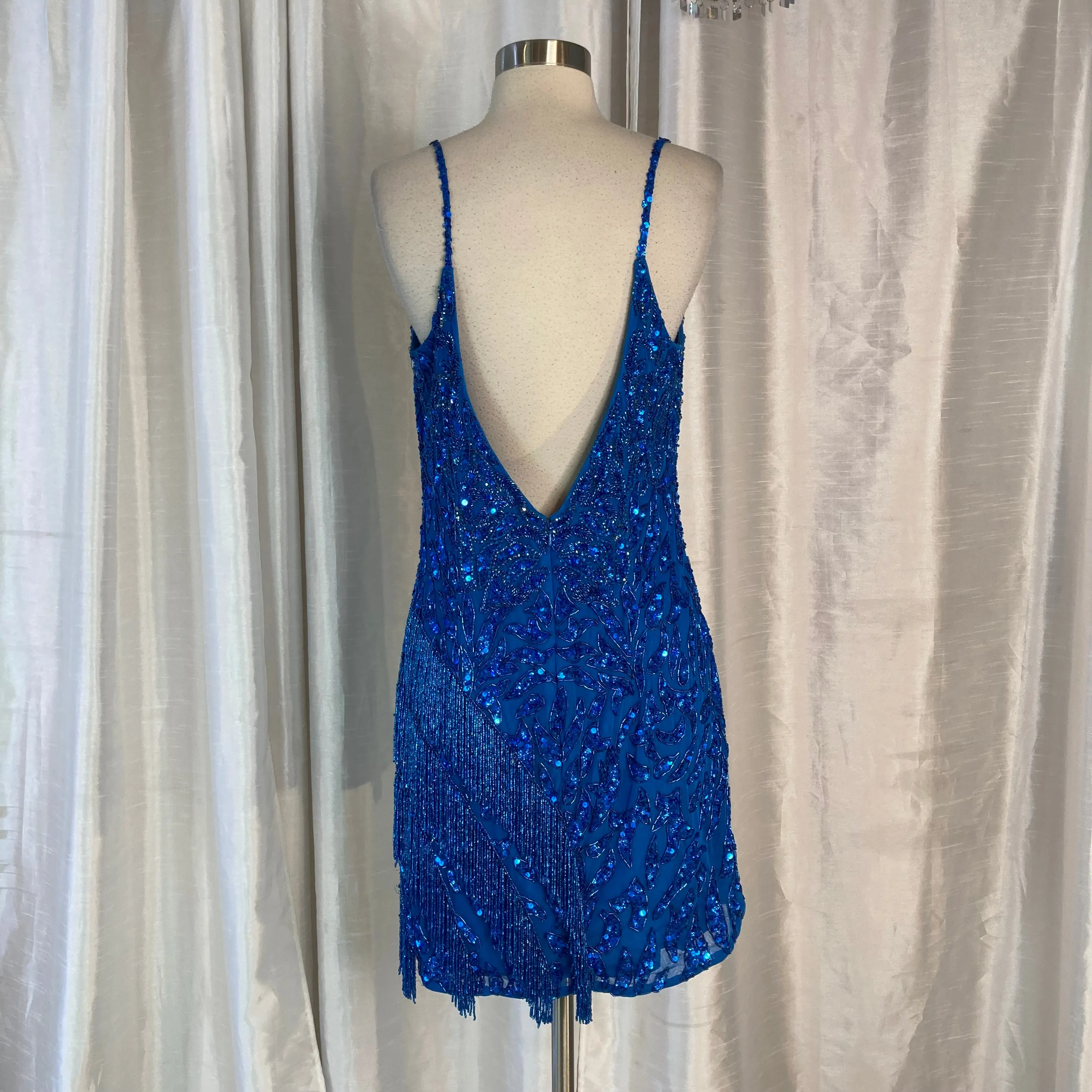 AMARRA Style 94266 Short Embellished Dress Peacock Size 14