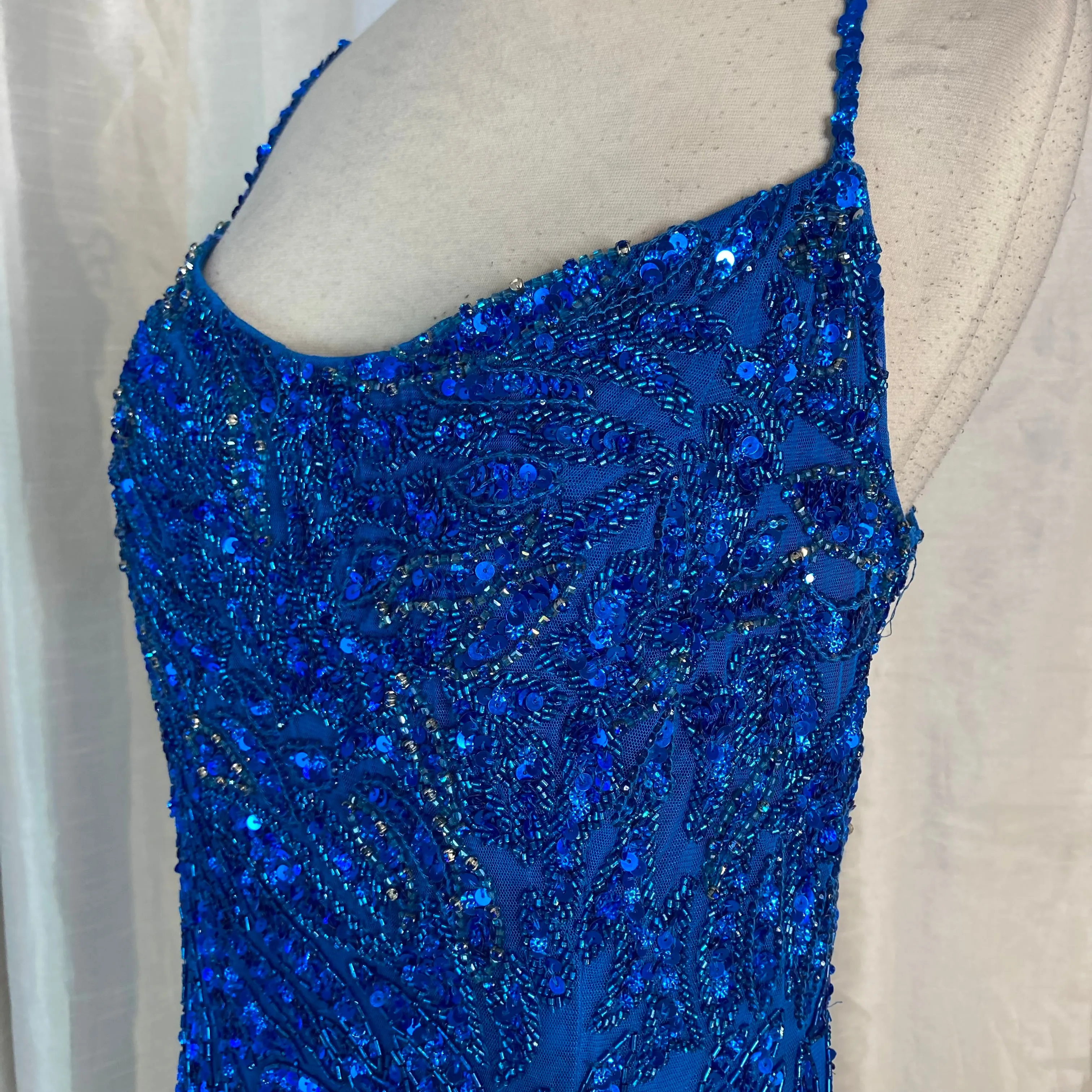 AMARRA Style 94266 Short Embellished Dress Peacock Size 14