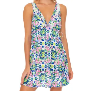 ANGEL FACE - Ruffle V Neck Short Dress