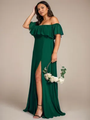 Angelina emerald off shoulder bridesmaid dress s24 Express NZ wide