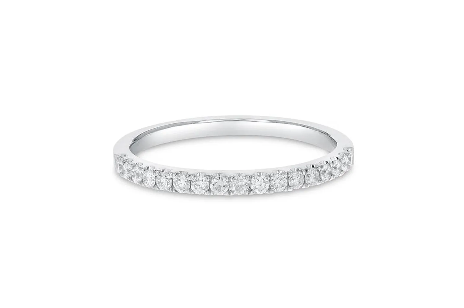 'Ann' 18K White Gold Diamond Wedding Band, 0.52