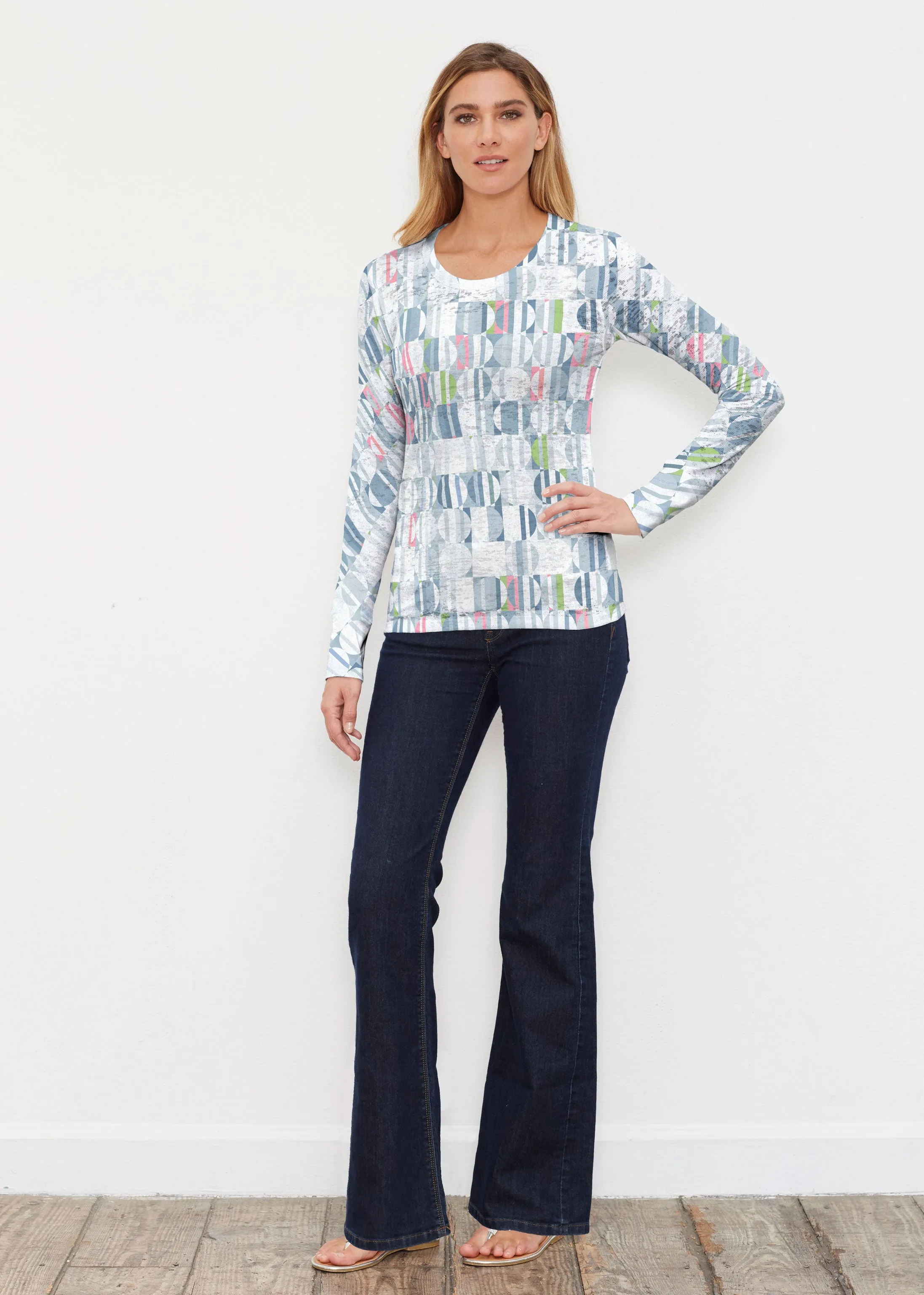 Around We Go (8012) ~ Thermal Long Sleeve Crew Shirt