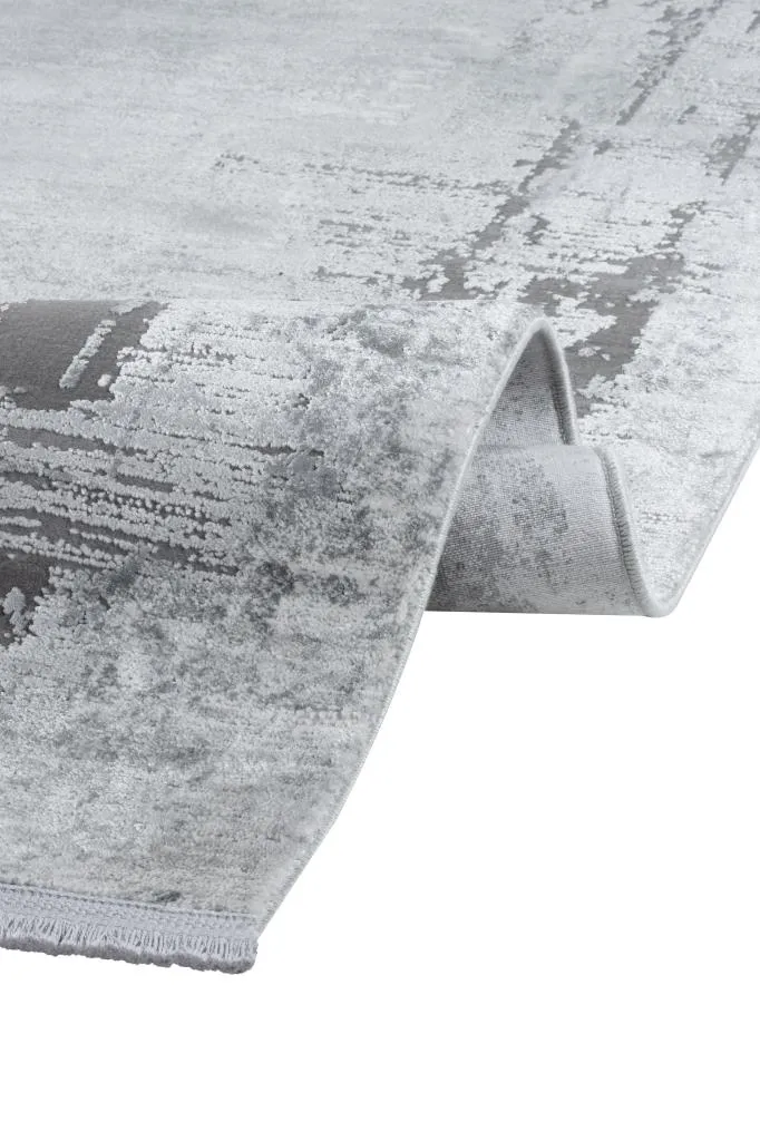 Aura Gray Bamboo Woven Modern Living Room Rug 2821
