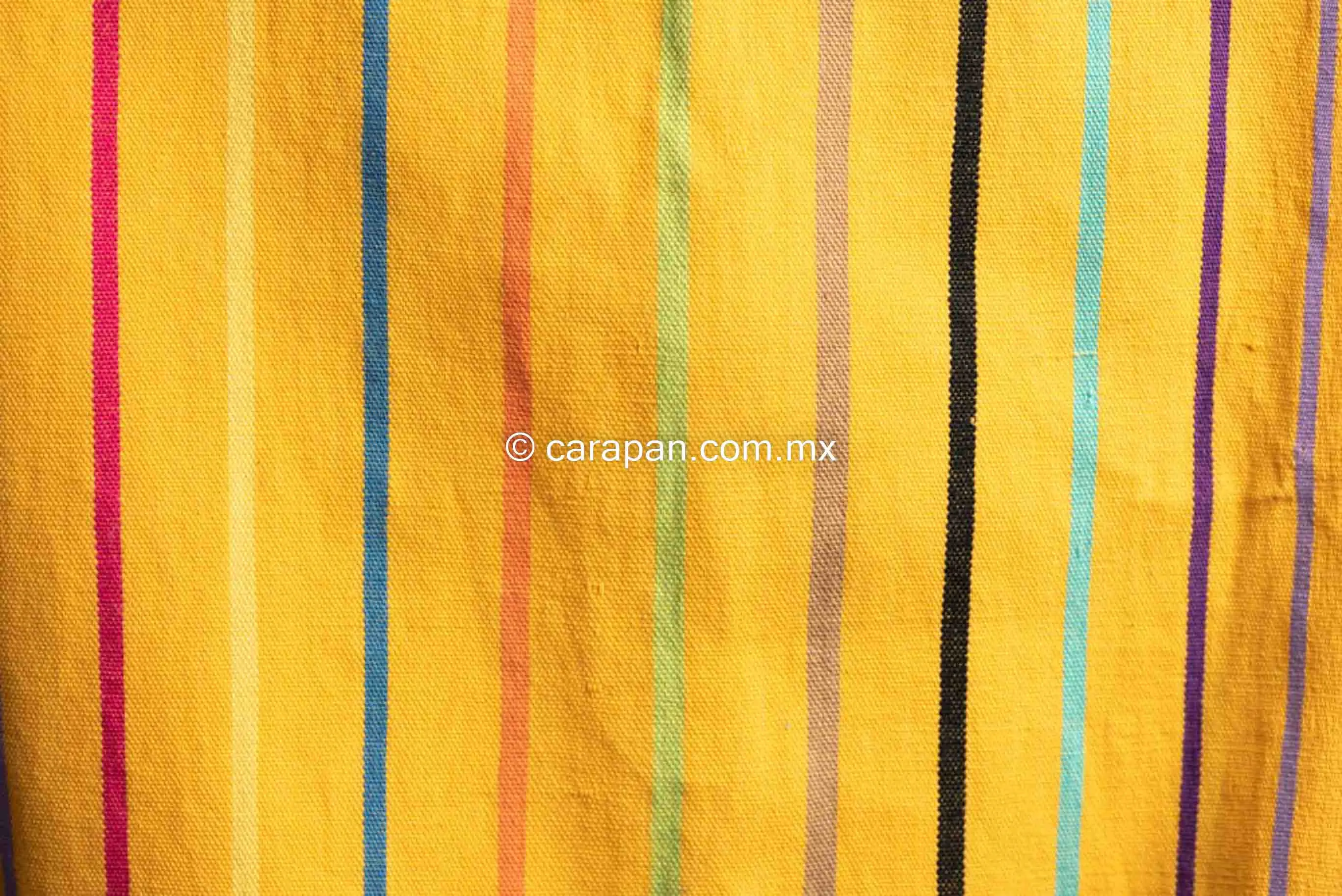Awarded Mexican Rebozo Yellow Shawl w Stripes Back Strap Loomed Indigenous Textile