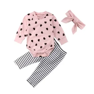 Baby Girl Bodysuit Striped Pants