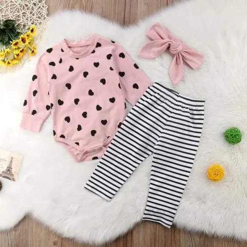 Baby Girl Bodysuit Striped Pants
