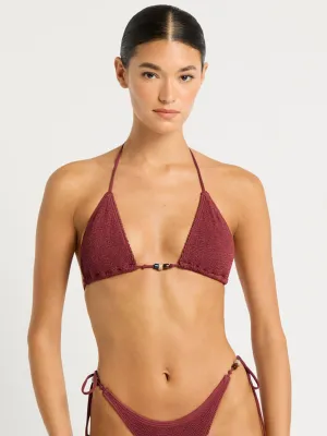 Beaded Ingrid Triangle in Carmine Recycled