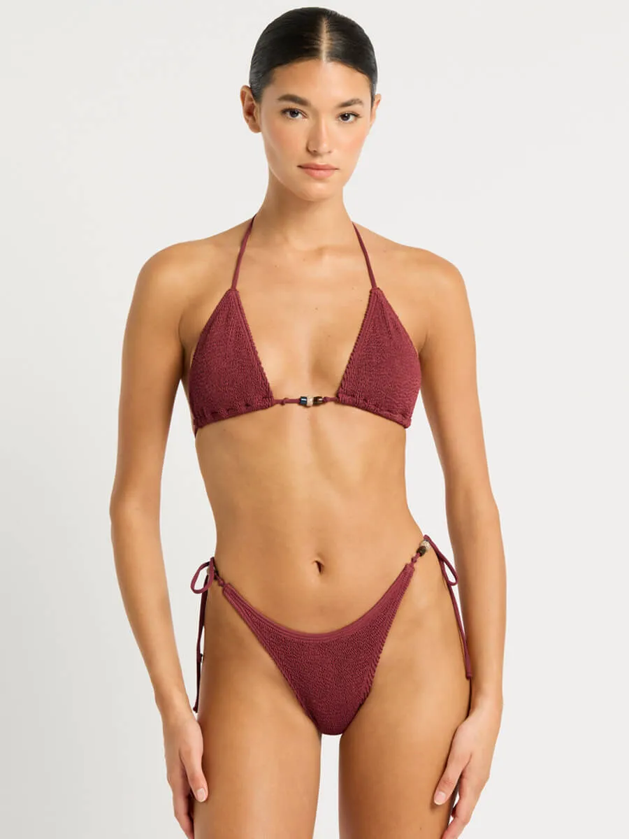 Beaded Ingrid Triangle in Carmine Recycled