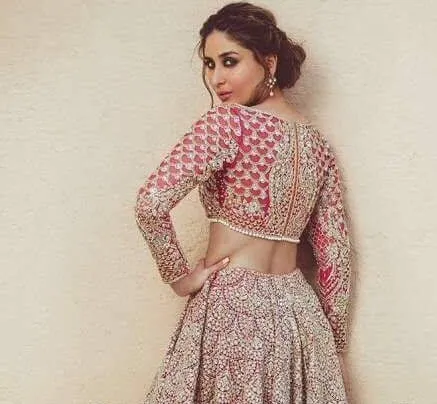 Beautiful bridal lahnga in shoking silver pink and pinkish red color Model#W 1007
