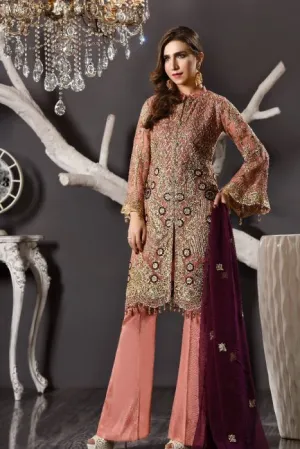 Beautiful Pakistani Party Wear of Peach Colour # P2602