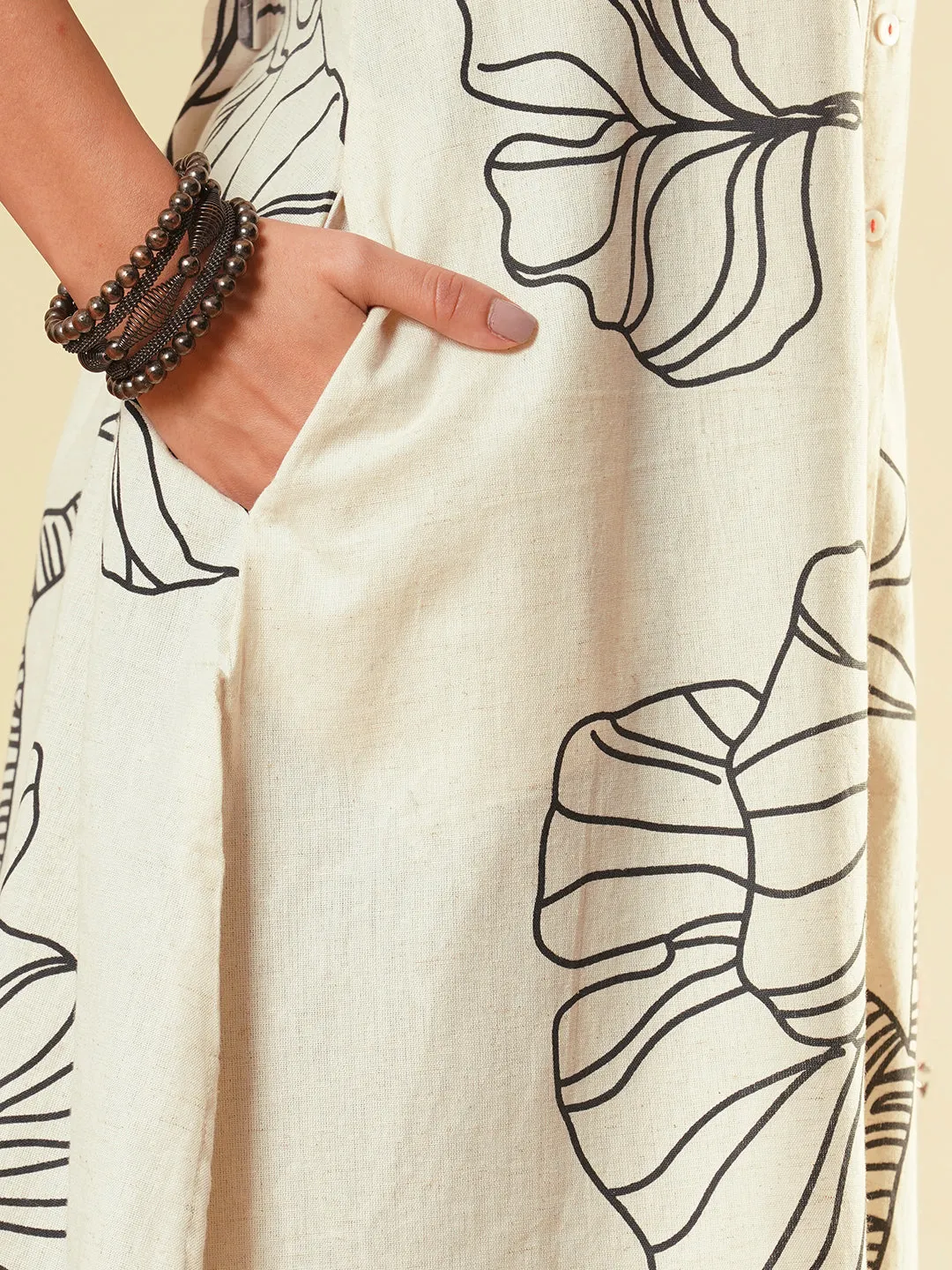 Beige Comfort Fit Cotton Kurta for Women Online in India - Zola