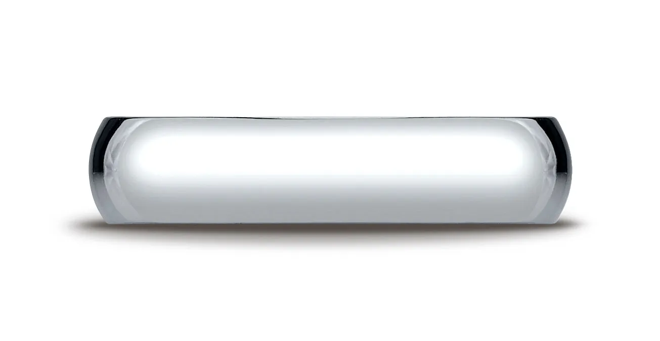 Benchmark 10K White Gold 5mm Slightly Domed Traditional Oval Wedding Band Ring (Sizes 4 - 15 )