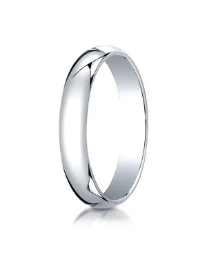 Benchmark 14K White Gold 4mm Slightly Domed Traditional Oval Wedding Band Ring (Sizes 4 - 15 )