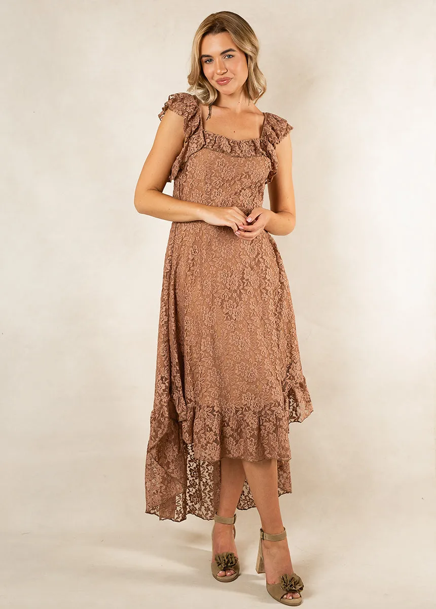Bette Bridesmaid Dress in Brown Sugar