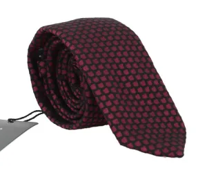 Black Silk Bordeaux Pattern Classic Tie
