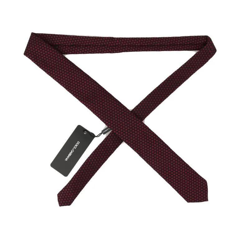 Black Silk Bordeaux Pattern Classic Tie