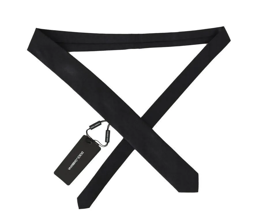 Black Silk Patterned Classic Tie