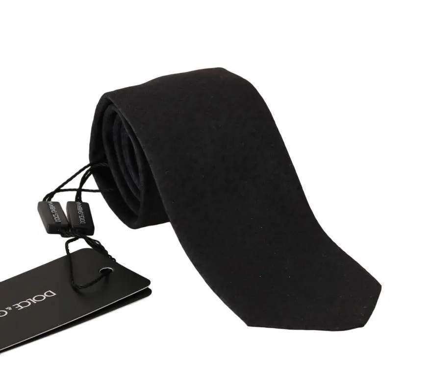 Black Silk Patterned Classic Tie
