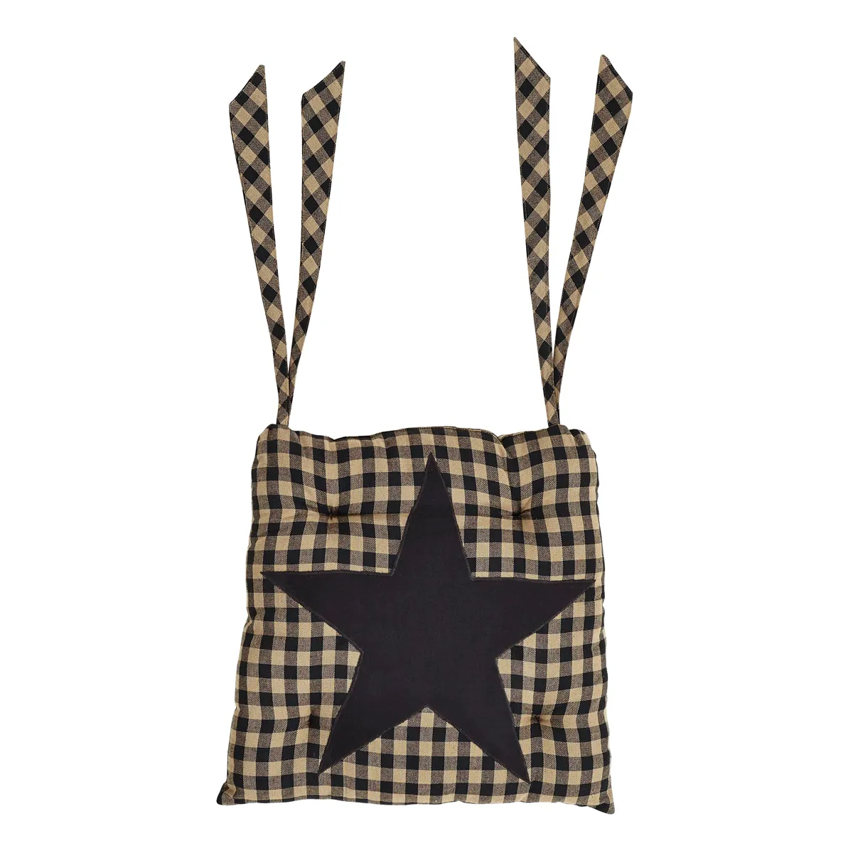 Black Star Check Chair Pad