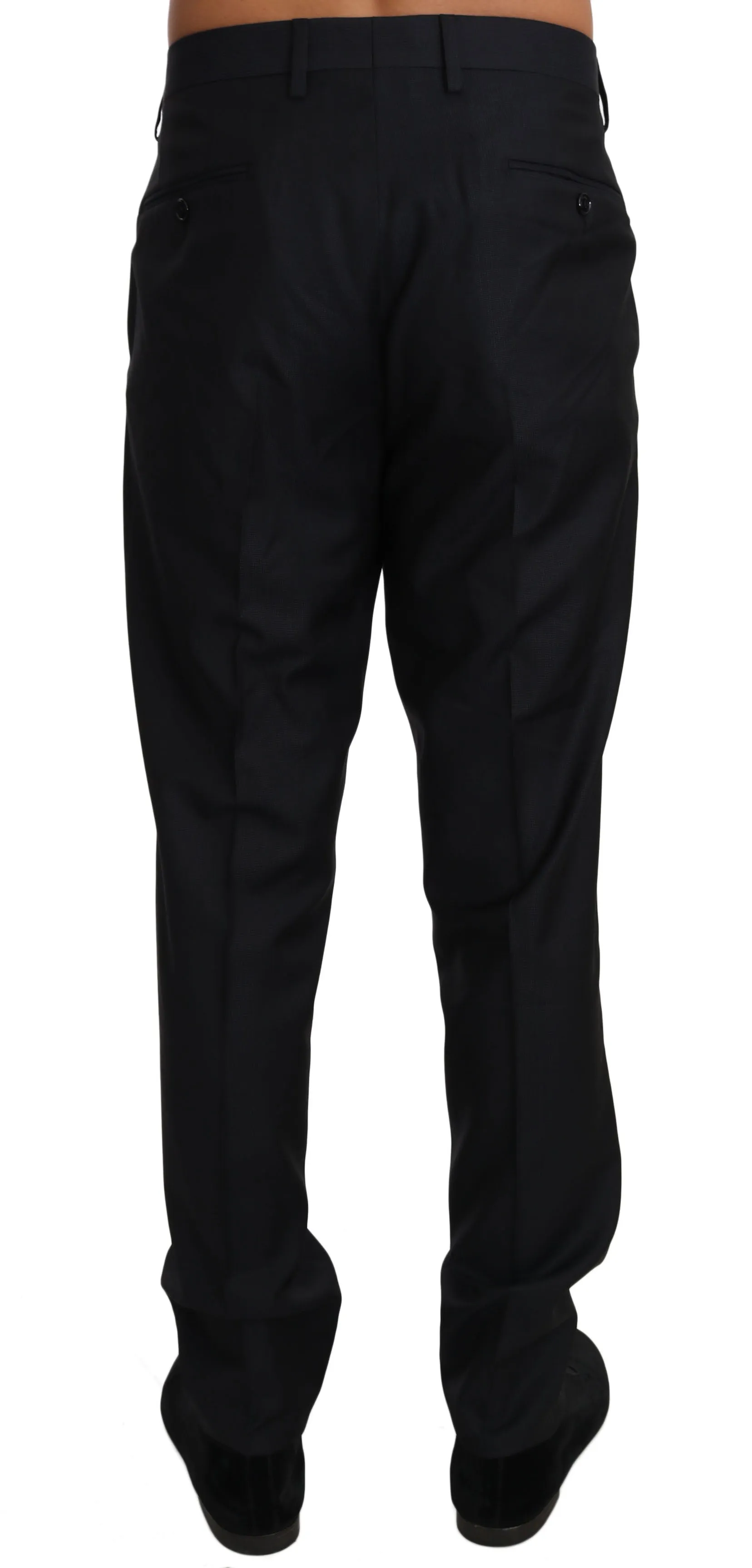 Black Wool Silk Dress Formal Trousers Pants
