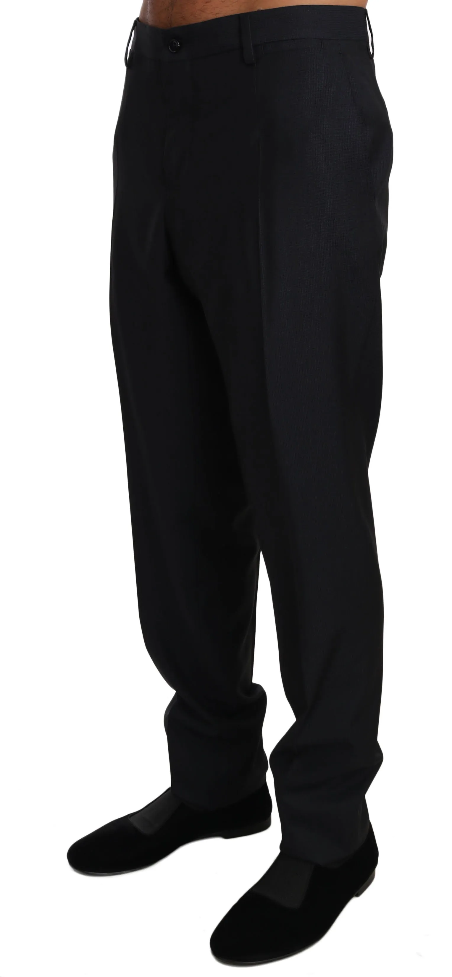 Black Wool Silk Dress Formal Trousers Pants