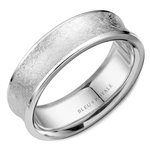 Bleu Royale Diamond Brush 18k White Gold Wedding Band