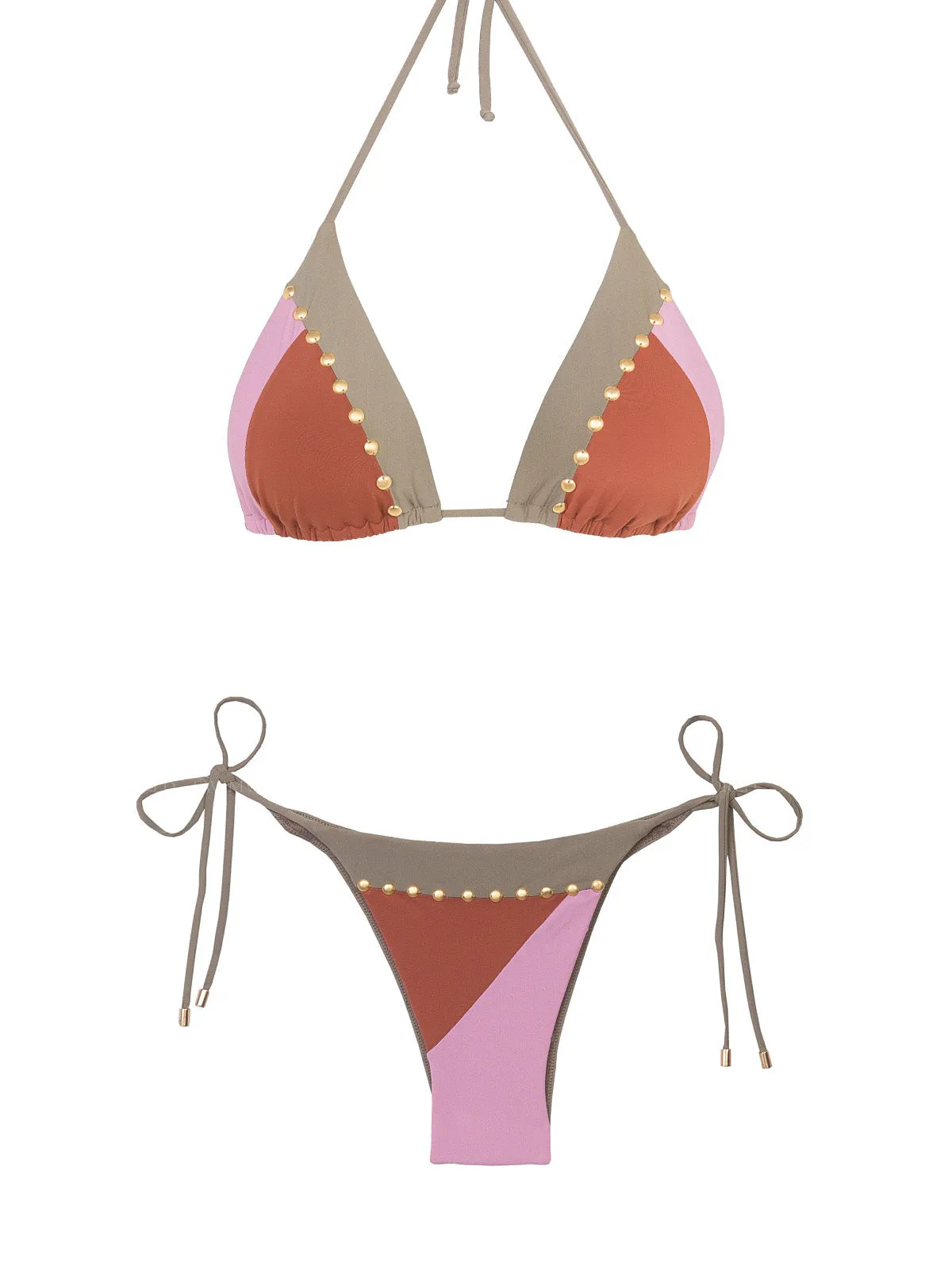 Block Tri-Block Tie Side Bikini ::RET