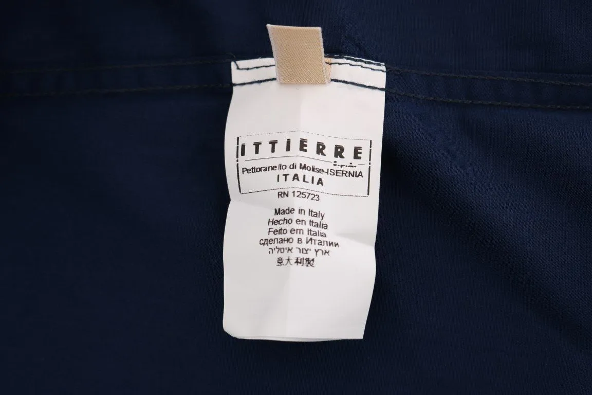 Blue Casual Cotton Long Sleeve Shirt