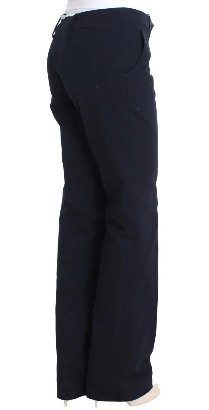 Blue Cotton Silk Dress Formal Pants