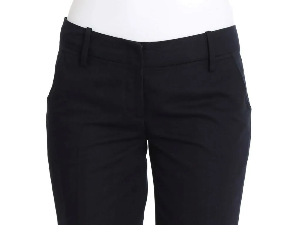 Blue Cotton Silk Dress Formal Pants