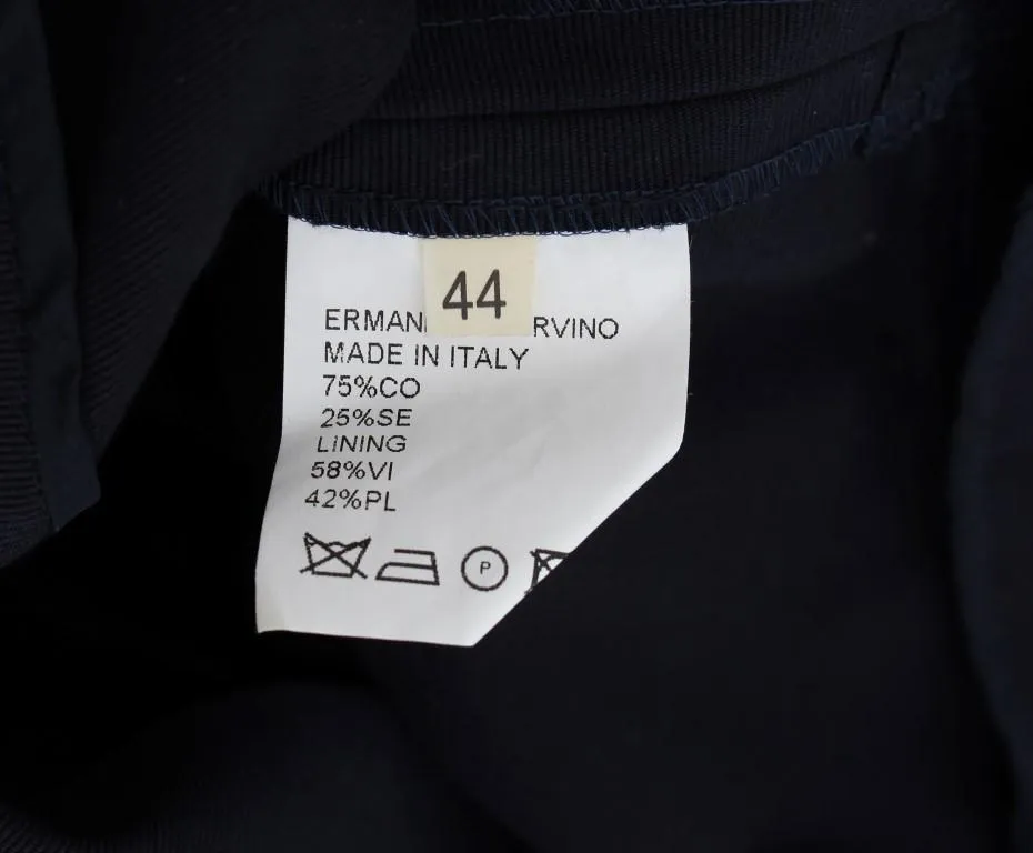 Blue Cotton Silk Dress Formal Pants